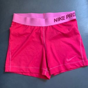 Pink Nike Pro Dri-Fit Compression Shorts
